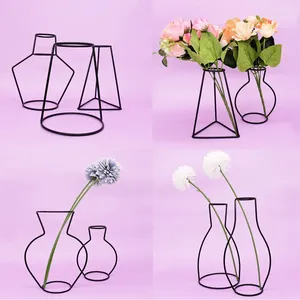 Vases Retro Iron Fil Vase Ligne Table Fleurs Home Metal Plant Plant Salder Salon Nordiques Styles Flower Pot Decorations