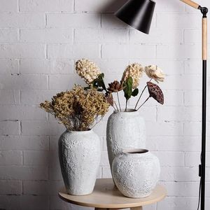 Vazen Retro Jingdezhen Keramische Vaas Grote Vloer Bloempot Luxe Wit Nordic Modern Home Decor Woonkamer Decoratie