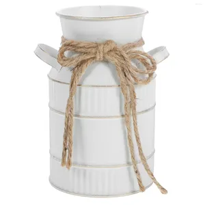 Vases rétro bouteille de lait vase planteur en métal pour la maison fer décor fleur imperméable seau conteneur