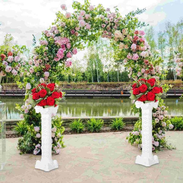 Vases Colonne romaine Pot de fleur Piédestal Stand Grands pots extérieurs Pot de fleurs de mariage en plastique