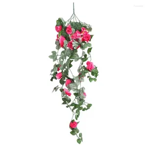 Vazen Rose Vine bloemen Bloemsling met groene bladeren Kangen Bloemen Bloemwand voor receptie