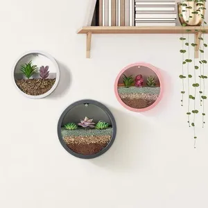 Vases ronds en métal fer verre mur vase Terrarium plante pot pots de fleurs décoration de jardin verticale