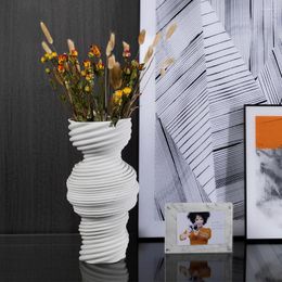 Vazen rond vorm 3D -print keramisch porselein touw surround ontwerp groot tafelblad vaso decorativo voor woningdecoratie