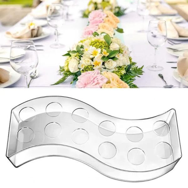 Vases S-Shape Vase Clear Acrylique Fleur 12 trous Table de la fête de mariage Décoration Hydroponic Floral Homeder Decor