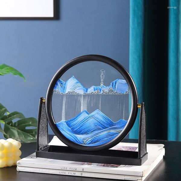 Jarrones escandinavos 3D pintura de arena que fluye reloj de arena adornos de vidrio hogar sala de estar mesa de oficina adorno decorativo