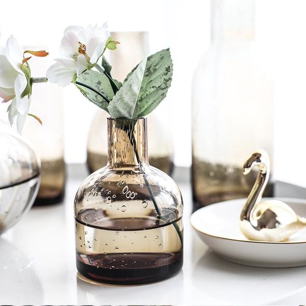 Vases Scandinave Bubble Glass Vase Transparent Décoration Salon Table Arrangement de fleurs sèches pour les maisons