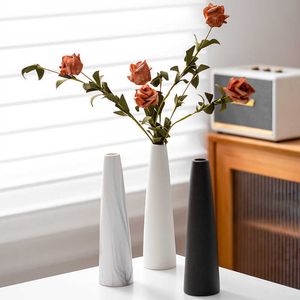 Vazen Scandinavisch Instagram Keramische bloemen Ware Simple Black and White Home Living Room Arrangement Moderne creatieve vaas H240517
