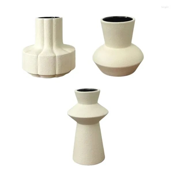 Vases Ensemble de 3 vases de décoration de ferme moderne pour salon de maison neutre rustique