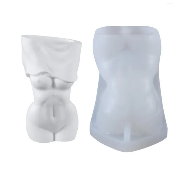 Vases Sexy Lady Silicone Moule 3D Femmes nues déshabiller la forme du corps Moule de bougie Décor pour le savon bricolage