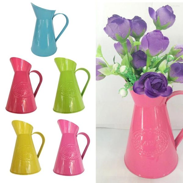Vases Shabby Chic Retro Metal Jug Vase Vase Flower Pitcher Wedding Baby Shower Birthday Party Favor Home Decor Gift