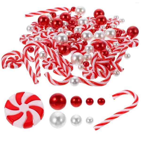 Vases Silver Floating Pearls Crutch pour ornements de Noël rouge