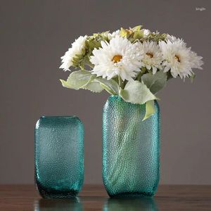 Vases Simple américain Vase Transparent créatif salon maison salle à manger meuble TV hydroponique verre fleur applicateur