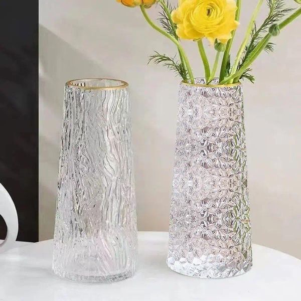 Vases Vase en verre simple et transparent Tabletop Roses surélevées Fleurs Ins Style Décorations de salon