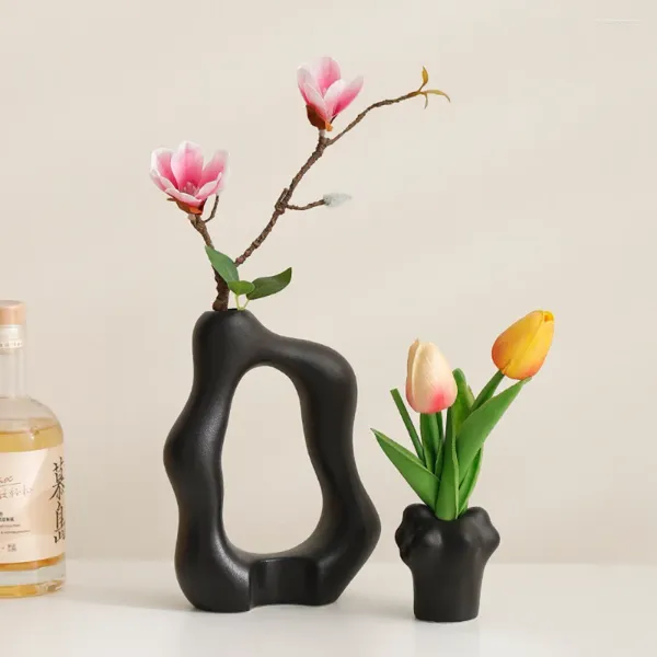 Vases Simple Ceramic Vase Decoration Entrée Ins Dried Flowers Fresh Living Room Flower Arrangeur