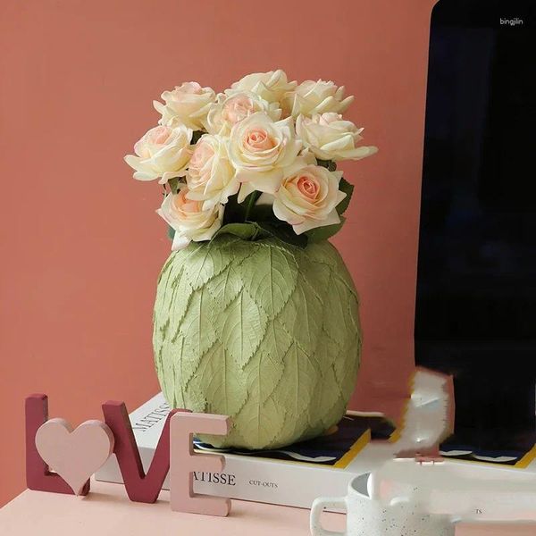 Vases Simple créatif citrouille résine vase fleur artificielle bureau meuble TV accessoires artisanat maison salle à manger table ornements décor