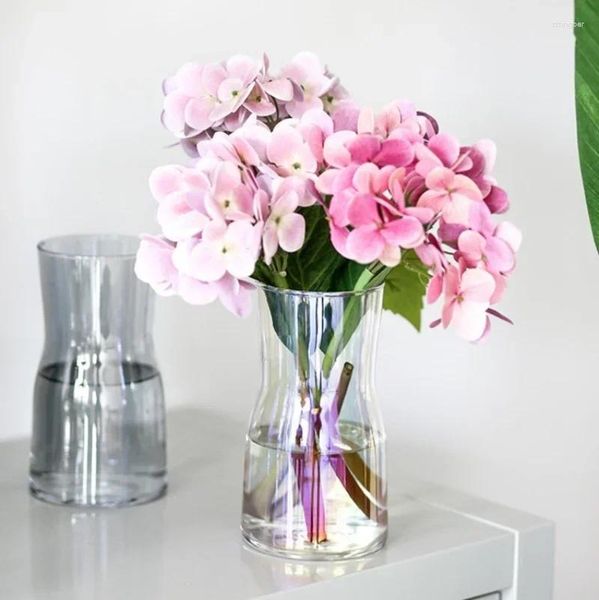 Vases Simple Galvanoplastie Fantaisie Verre Transparent Aquatique Fleur Vase Four Électrique Cuisson Artisanat Décoration De La Maison