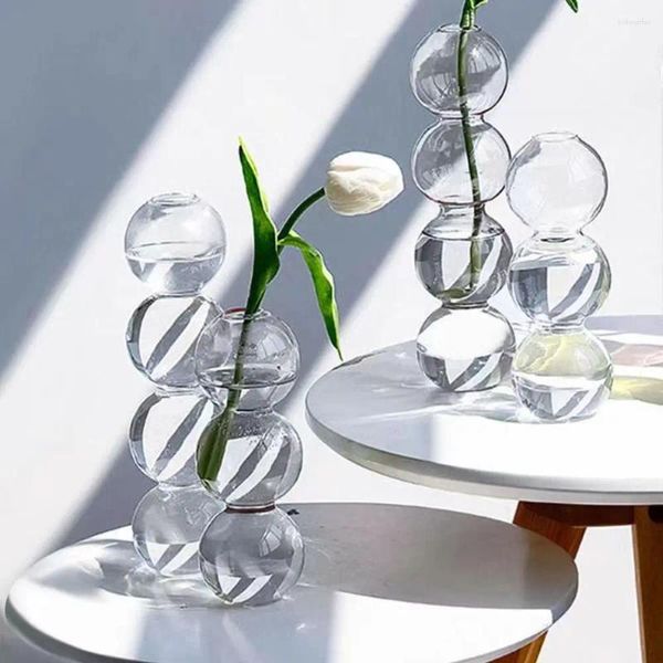 Jarrones simples adornos de escritorio de jarrones de vidrio