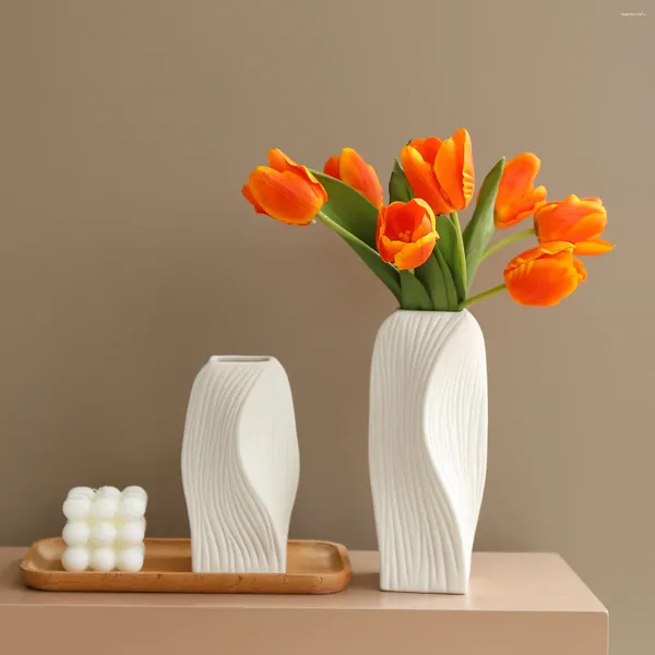 Jarrones Simple de estilo japonés, florero hidropónico de cerámica, decoración para sala de estar, mesa de comedor, arreglo