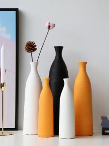 Vases Simple moderne noir blanc céramique vase accessoires artisanat maison salon table figurines décoration bureau ameublement ornements