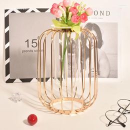 Vases Simple Modern Geometric Metal Office Office Office Ornement Ornement Decorative Flower Arrangement Panier Vase