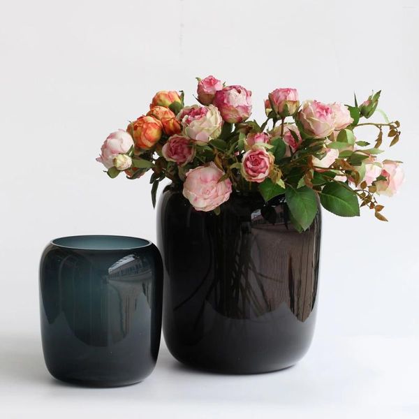 Vases Simple moderne grande bouche hydroponique verre vase salon table à manger El haut de gamme décoration douce artisanat pot de fleurs
