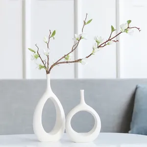 Vases Vases Nordic Ceramic Flower Vase Table de table Home Decor Arrangement Pot Arrangement Garden Ornement créatif Séché