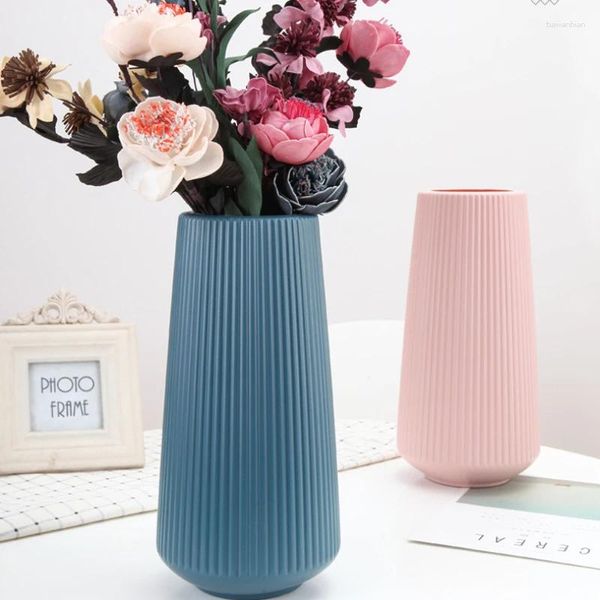 Vases Simple Plastic Vase Dry and Wet Flower Arrangement Container Nordic Style Decoration Floral Imitation Porcelaine