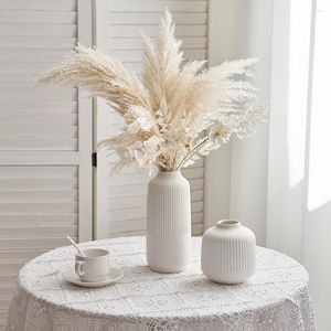 Vases Simple Blanc En Céramique Vase Chambre Décor Nordique Maison Salon Décoration Bureau Bureau Accessoires Pots De Jardin Et Jardinières Cadeau