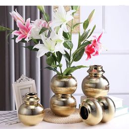 Vases simplicité en céramique vase créatif motif vertical arrangement de fleurs de bureau accessoires de décoration de maison sèche
