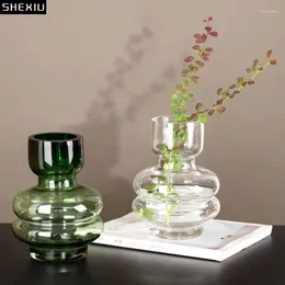 Vases Simplicité Spirale Forme en verre Vase Vase Hydroponie Potons de fleurs Arrangement décoratif Décor moderne Fleurs artificielles