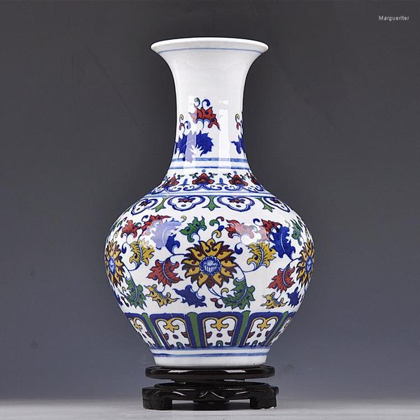 Jarrones, oferta especial de Jingdezhen, jarrón de cerámica, adornos, muebles para el hogar, azul Pastel y blanco, decoración moderna para sala de estar, artesanías