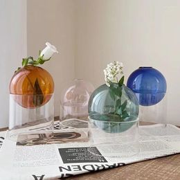 Vases en verre sphérique Vase créatif Plante Potted Nordic Hydroponic Terrarium Flower Arrangement Container Table décor Ornements