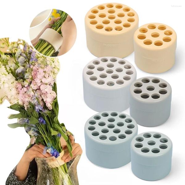 Jarrones Soporte de tallo en espiral Flor de bricolaje Anillo de Ikebana reutilizable para arreglo de jarrón