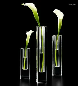 Vases Square Glass Crystal Bud MH-V051