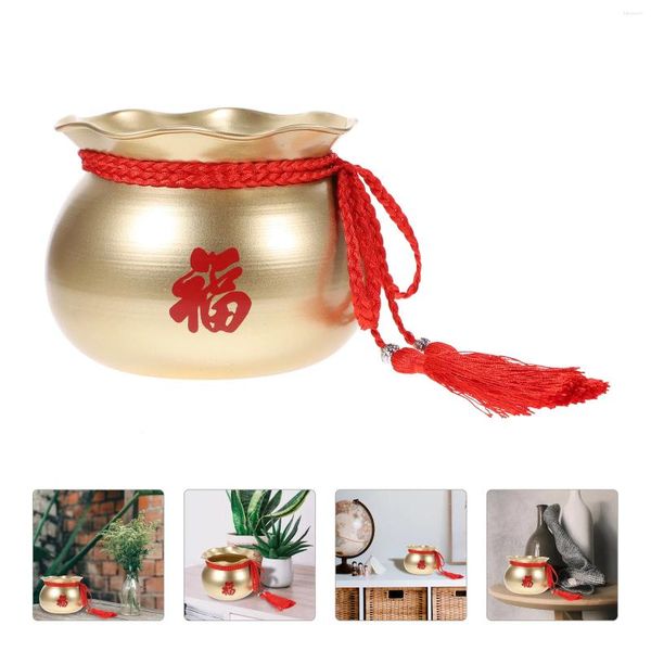 Vases seau de stockage, fourniture de fleurs, Pot de plantes décoratif, Pots de fleurs pour plantes, support multifonction en alliage chinois pour la maison