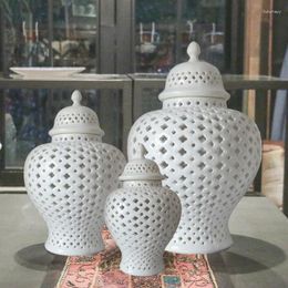 Vases Storage Jar Hollow Container Decoration Arrange