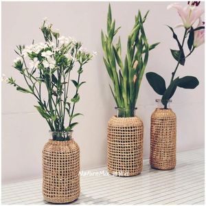 Vases Verre en verre Vase sec créatif japonais peut être aquatique plantes décoration de maison ornements de salon fleur