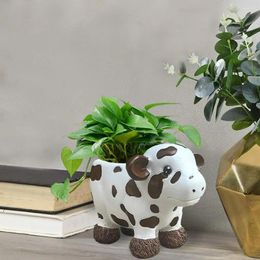 Vazen Succulente plantenpot grappige koe voor huizentuin decor realistische hars bloemenpot met UV-resistente niet-fading ontwerp