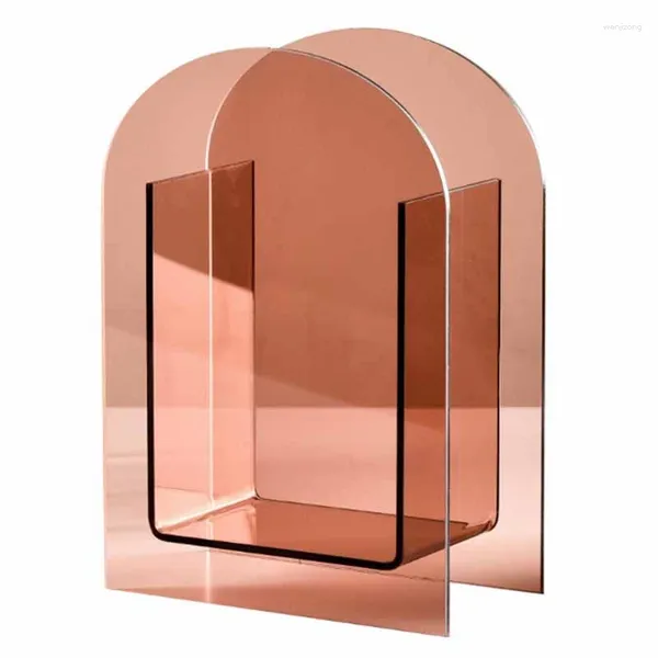 Jarrones SV-Pantalla geométrica Florero acrílico Diseño de Arte para el hogar Casa de Familia Decoración Suave Modelo Habitación a Juego