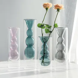 Vases t Verre Vase Decoration Home Design minimaliste noire plante intérieure vasos para plantas