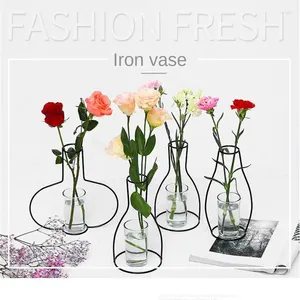 Vases Table Fleurs Gift Creative Black Retro Iron Line