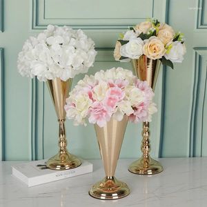 Vases Tabletop Flower Vase Wedding Centorpiece décor metal stand artificiel pour l'anniversaire d'anniversaire