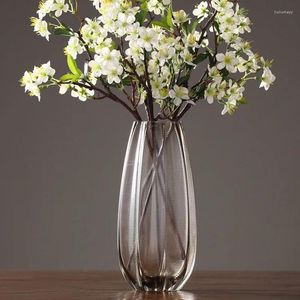Vases Tall Big Nordic Glass Vase Fleur esthétique Conception de plante hydroponique Modern Transparent Floreros Luxury Decor Home50HP