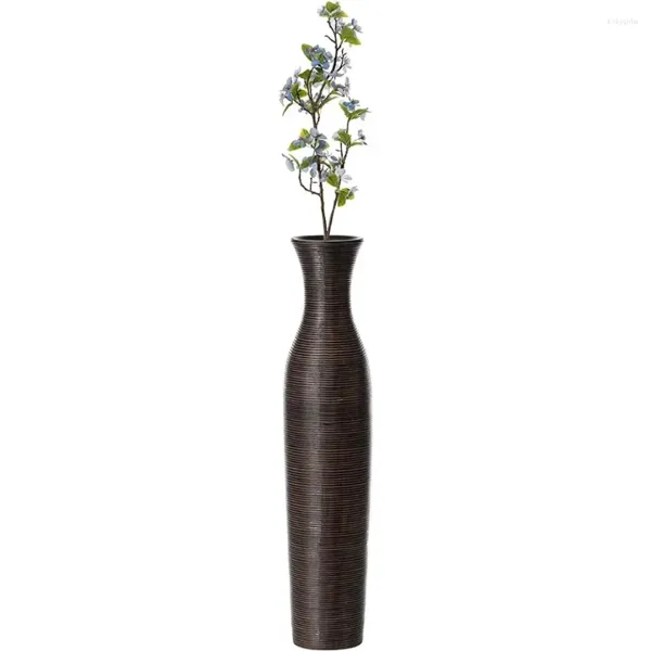 Vases Grands Vases décoratifs modernes en forme de trompette déchirée, décoration de sol, décorations pour la maison, marron, 27,5 pouces (QI004179.L), sans fret