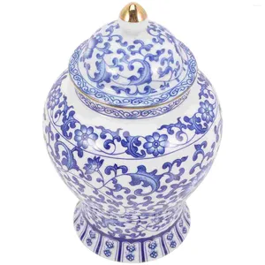 Vazen thee Jar opslagbus vaas keramische gember porselein blauw witte chinoiserie container tempel kan bloem suiker Chinees oosterse oosters