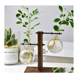 Vazen terrarium hydrocultuurplant vintage bloempot transparante vaas houten frame glazen tafel planten huis bonsai decor 510 r2 dro otraq