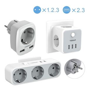 Vases Tessan Wall Outlets Expander Adapter Multig Plug Extension Pobite avec ports USB et points de vente UE MINI MINI EUROPORY VROAY POWER STRIP