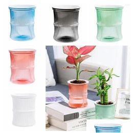 Vases épaissis imitation verre pot de fleur durable inodore auto-absorbant plante sécurité paresseux hydroponique livraison goutte Dhwdt