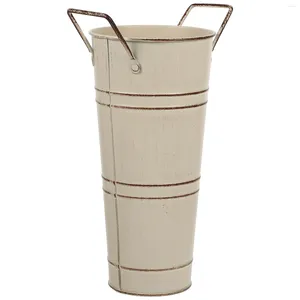 Vases Tin Flower Pot pour les fleurs Arrangement de seau Puilles vintage Conteneur Ferme DÉCORS RUSTIC PLANTES