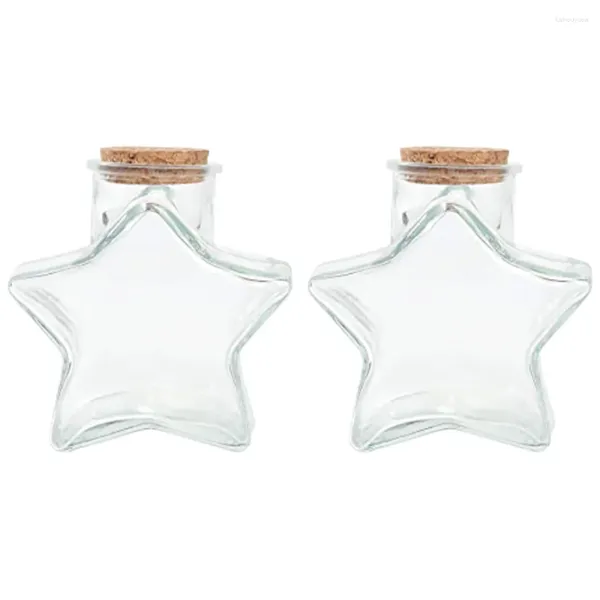 Vases Tiny Bottle Transparent petits flacons avec des bouchons en forme d'étoile Pots en verre bouchés bouteilles de dérive pour la maison extérieure
